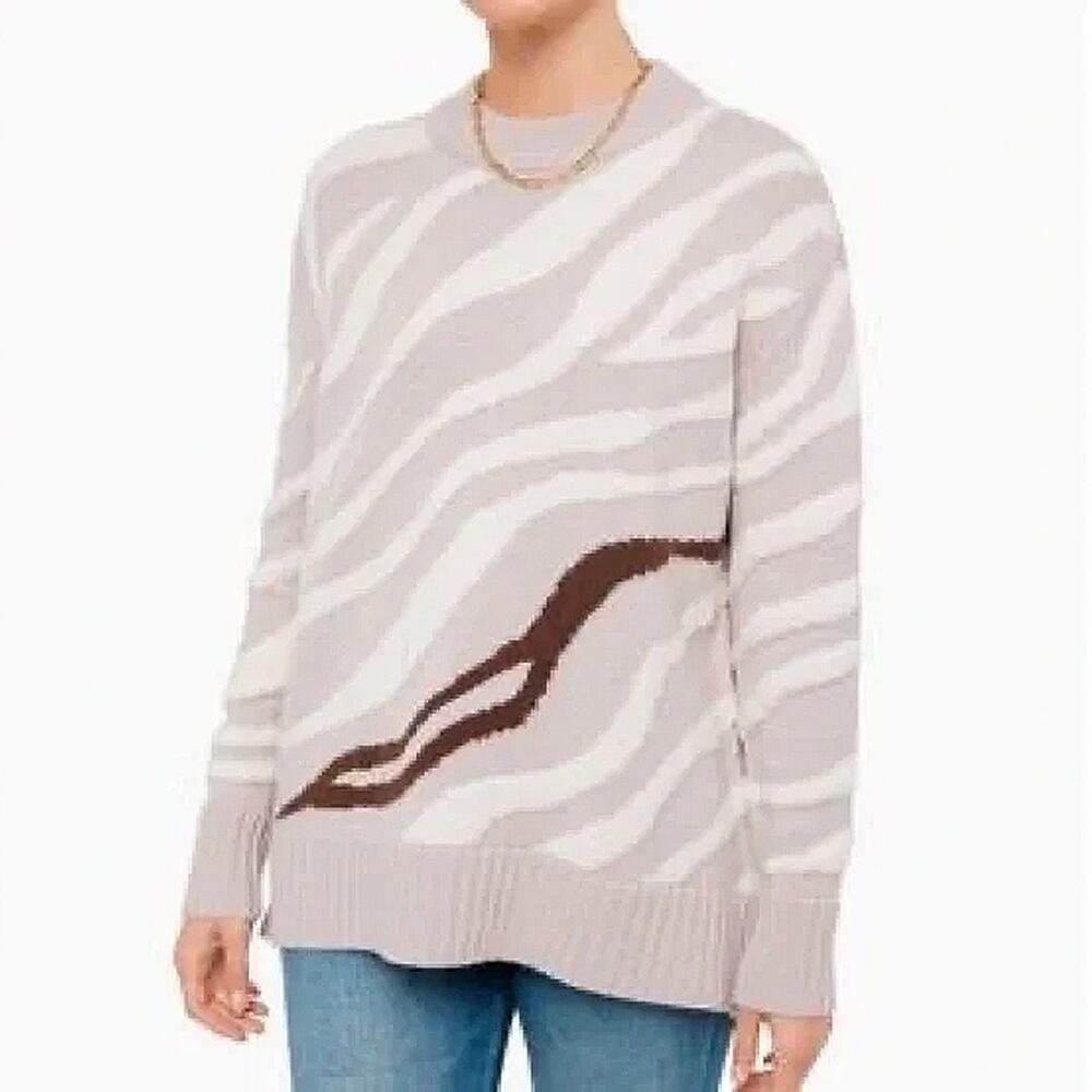 SOLD!!! Tuckernuck Beige Brown Lynx Sweater Size XS